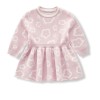 Baby Girl Knit Flare Floral Dress - Pink