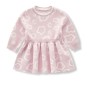 Baby Girl Knit Flare Floral Dress - Pink