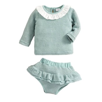 Baby Girl Knit Ruffle Set - L.Blue