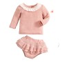 Baby Girl Knit Ruffle Set - Pink