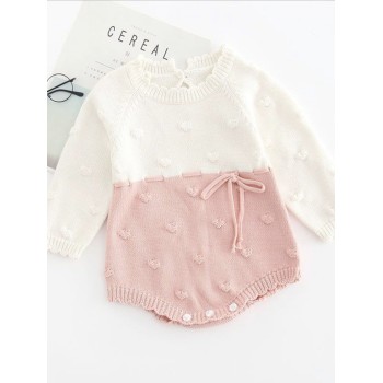 Baby Girl Knitted Bodysuit "Onesie" Pink