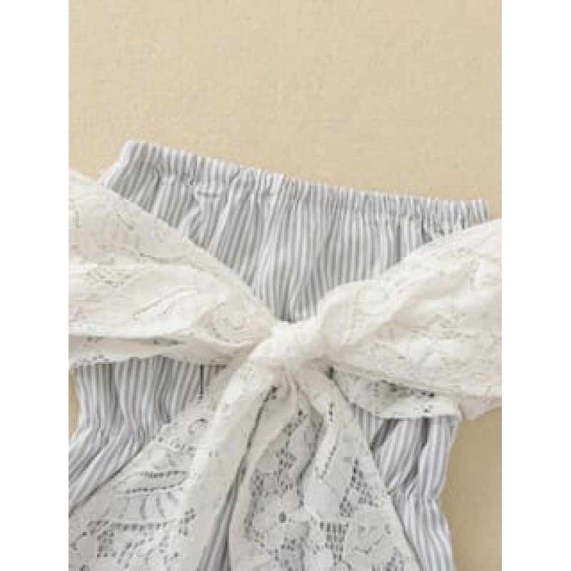 Baby Girl Lace Strapless Bodysuit - Grey