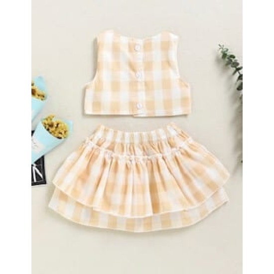 Baby Girl Plaid Suit - Yellow Baby Girl Plaid Suit - Yellow