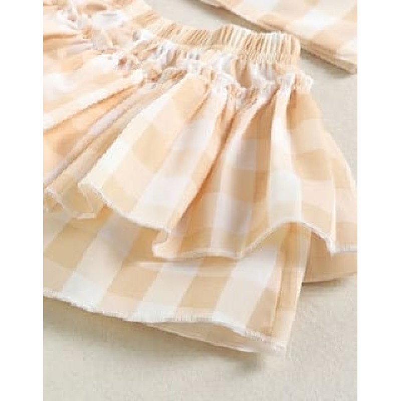 Baby Girl Plaid Suit - Yellow