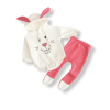 Baby Girl Rabbit Fleece Set - White