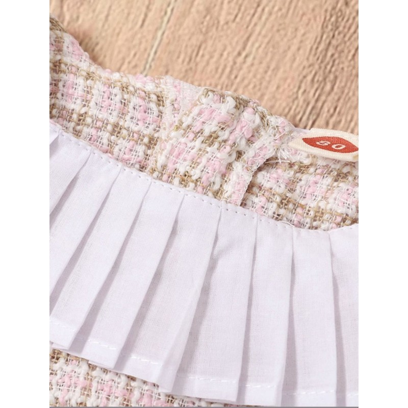 Baby Girl Round Neck Flare Dress - Pink