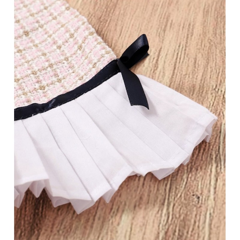 Baby Girl Round Neck Flare Dress - Pink