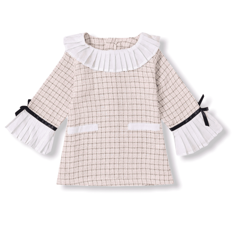 Baby Girl Round Neck Flare Dress - Pink