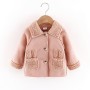 Baby Girl Suede Fuzzy Fleece Zip Jacket - Pink