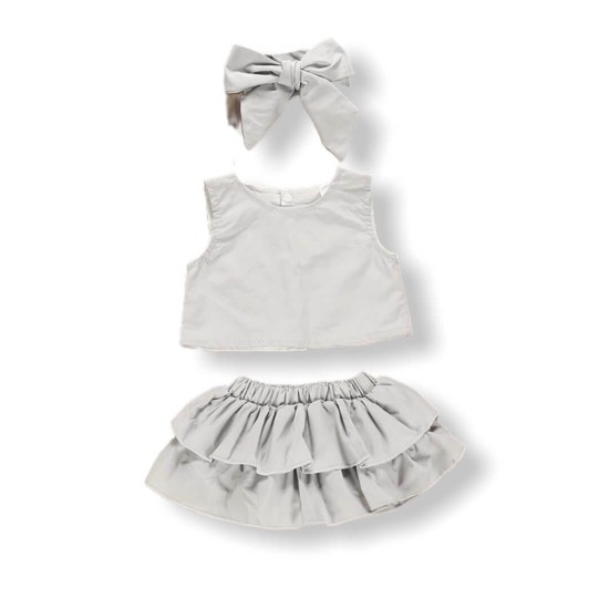 Baby Girl Suit Set - L.Grey