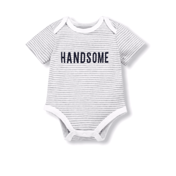 Baby Handsome Striped Romper - L.Grey