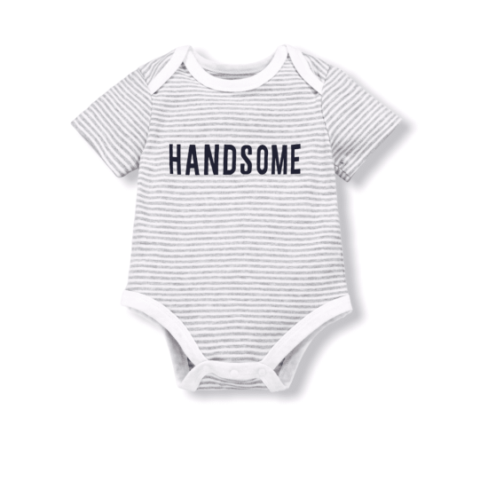 Baby Handsome Striped Romper - L.Grey Baby Handsome Striped Romper - L.Grey