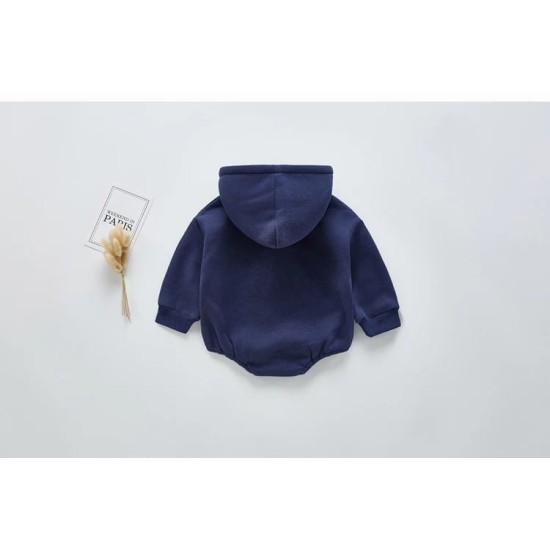 Baby Hooded Jumpsuit NYC - D.Blue