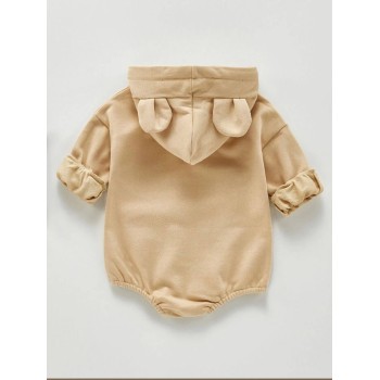 Baby Hoodie Jumpsuit - Beige