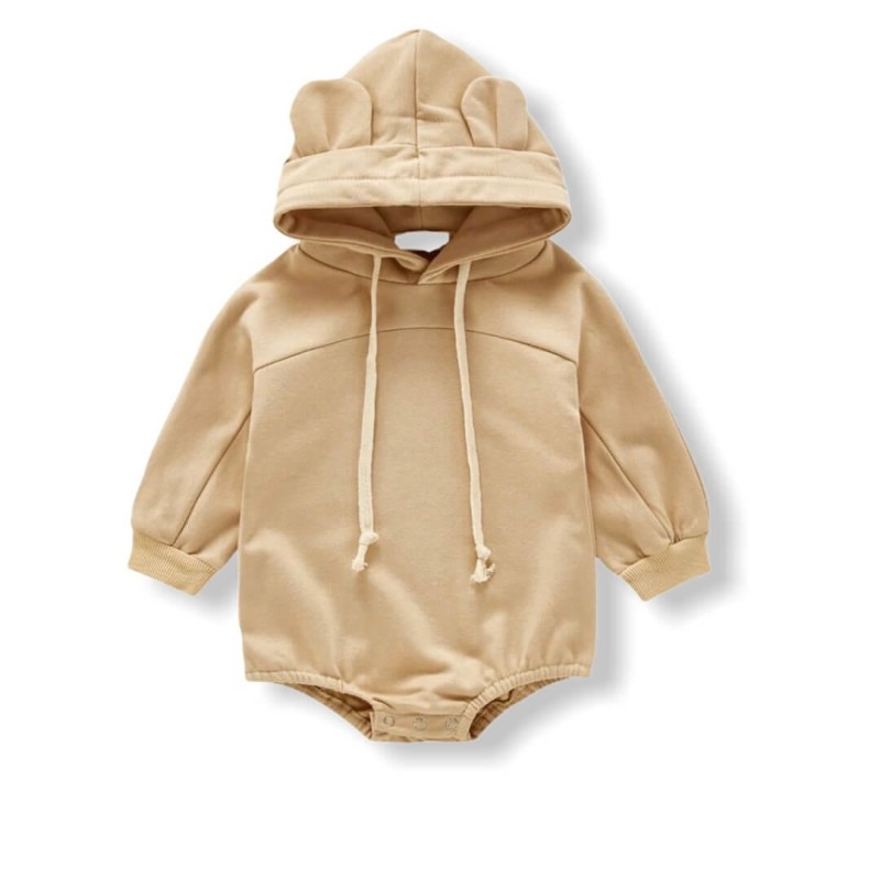 Baby Hoodie Jumpsuit - Beige