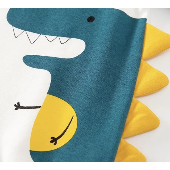 Baby Jumpsuit 3D Dino - White/Blue Baby Jumpsuit 3D Dino - White/Blue