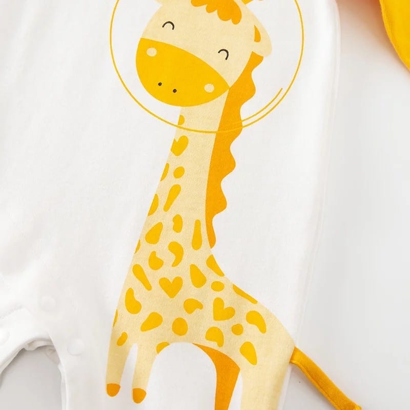 Baby Jumpsuit 3D Giraffe - White/Yellow