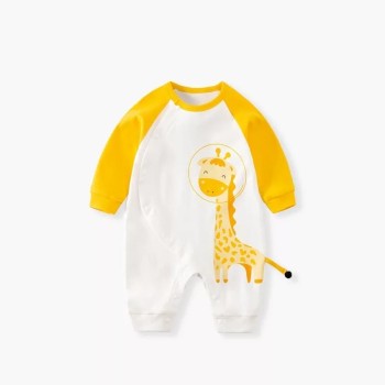 Baby Jumpsuit 3D Giraffe - White/Yellow