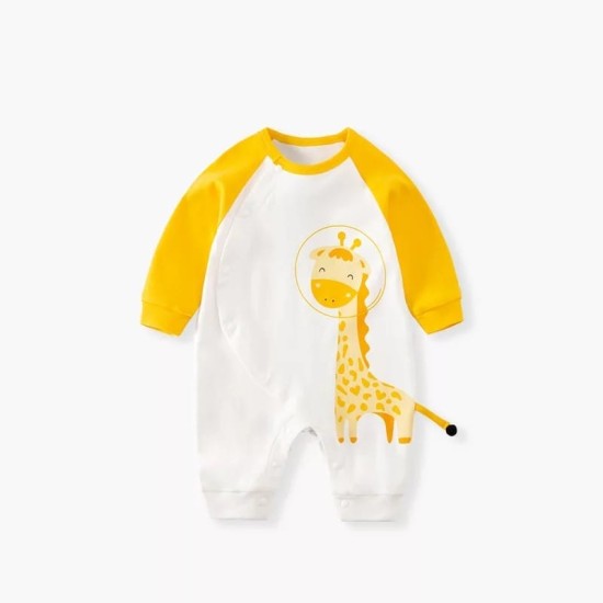 Baby Jumpsuit 3D Giraffe - White/Yellow