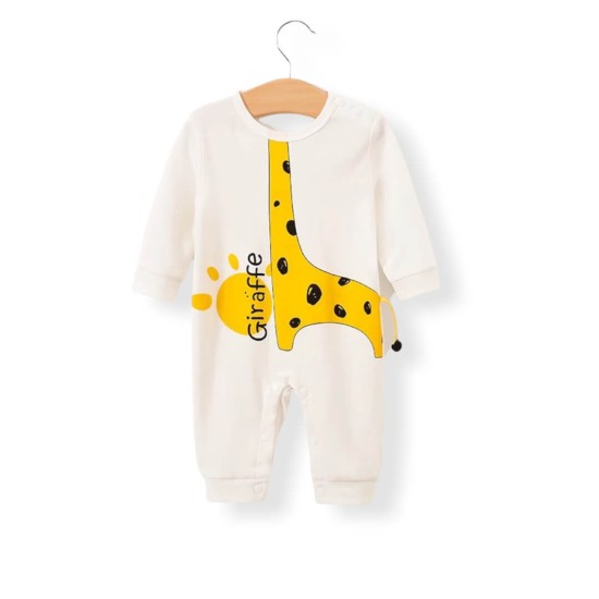 Baby Jumpsuit 3D Giraffe - White/Yellow Baby Jumpsuit 3D Giraffe - White/Yellow