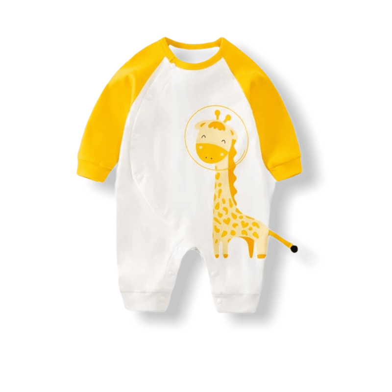 Baby Jumpsuit 3D Giraffe - White/Yellow
