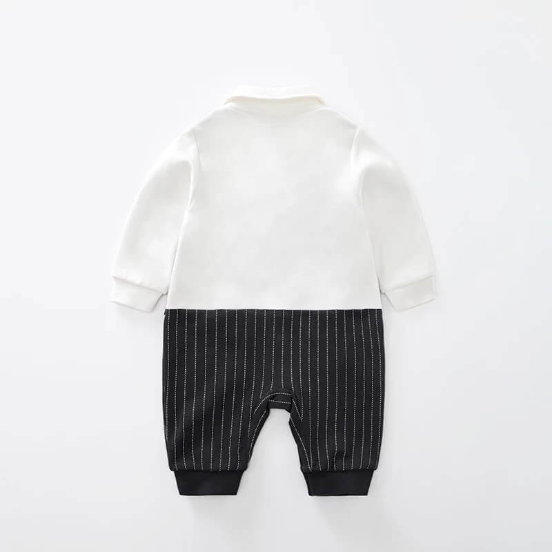 Baby Jumpsuit Bowknot Gentleman - Total Black