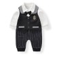 Baby Jumpsuit "Bowknot Gentleman" - Total Black