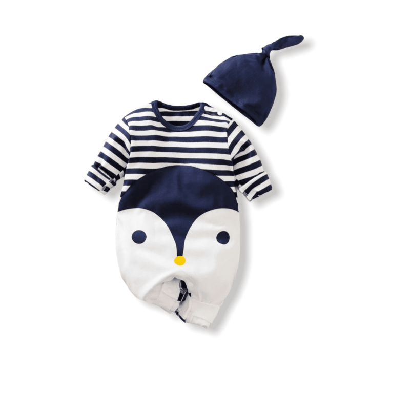 Baby Jumpsuit Penguin Loose Fit - Navy Blue