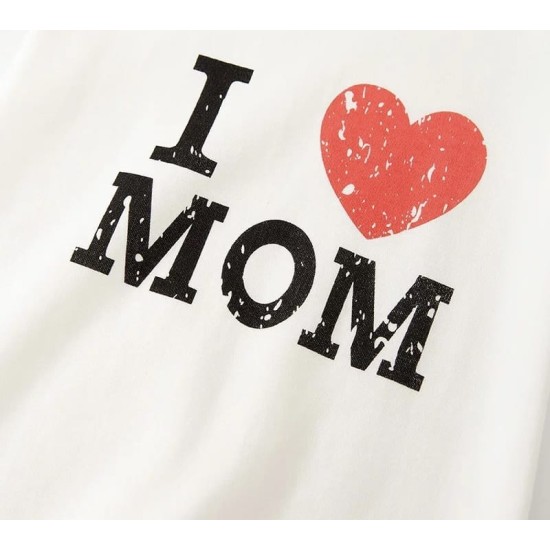 Baby Jumpsuit I Love Mom White/Grey