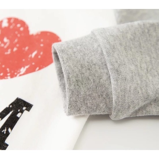 Baby Jumpsuit I Love Mom White/Grey