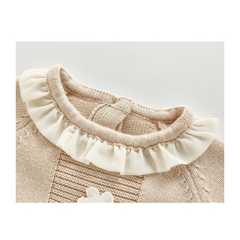 Baby Knit Baby Set Top & Shorts -Beige