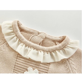 Baby Knit Baby Set Top & Shorts -Beige