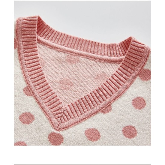 Baby Knit Set Pink Dress - Vest