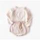 Baby Knitted Romper Heart Bobble - Beige