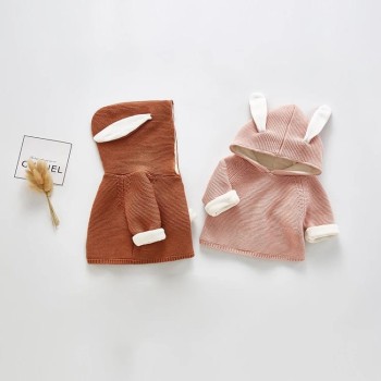 Baby Knitted Sweater "Rabbit" - Brown