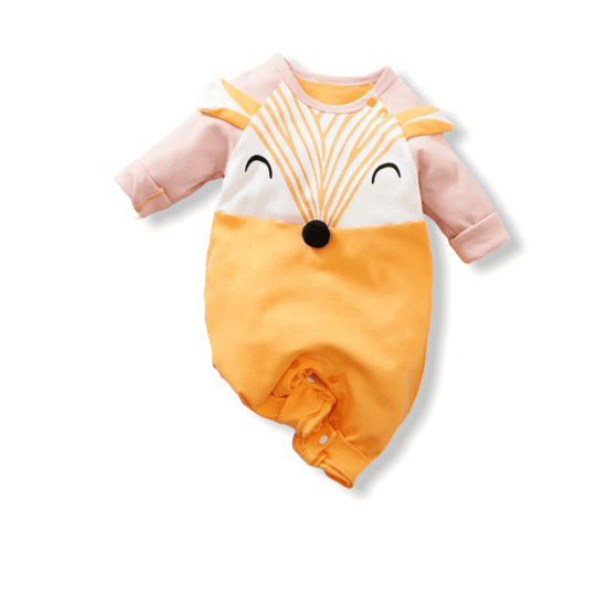 Baby Little Fox jumpsuit 3D Nose - Orange