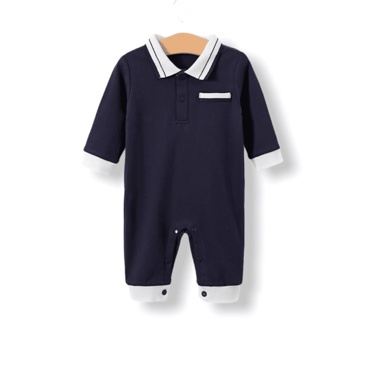 Baby Polo Gentlemen Jumpsuit - Navy Blue Baby Polo Gentlemen Jumpsuit - Navy Blue