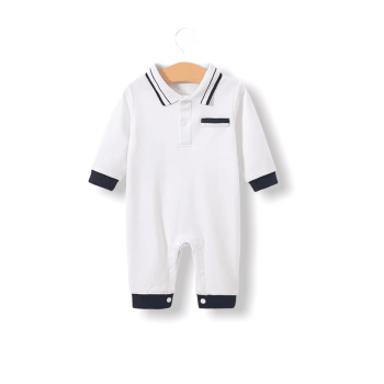 Baby Polo 'Gentlemen" Jumpsuit - White