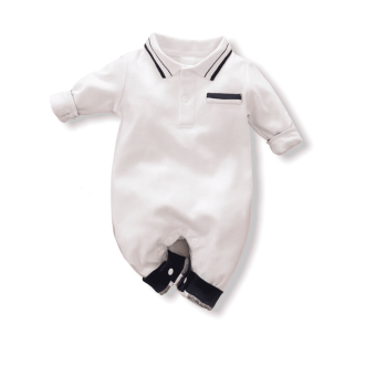 Baby Polo 'Gentlemen" Jumpsuit - White
