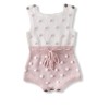 Baby Pom-Trim Tie Waist Jumpsuit Pink/White
