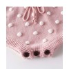Baby Pom-Trim Tie Waist Jumpsuit Pink/White