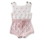 Baby Pom-Trim Tie Waist Jumpsuit Pink/White