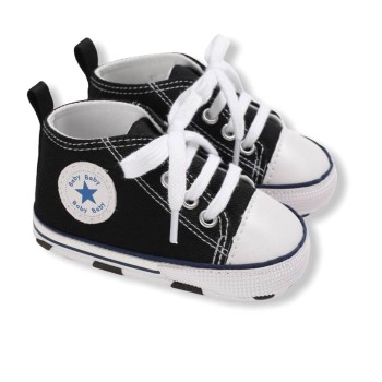 Baby Pre Walker Shoes "Baby Star" - Black
