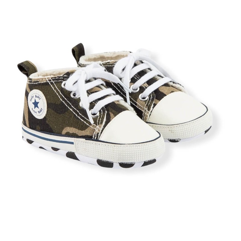 Baby Pre Walker Shoes Fleece Lining Baby Star - Army Green