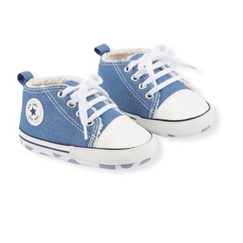 Baby Pre Walker Shoes Fleece Lining "Baby Star" - L.Blue