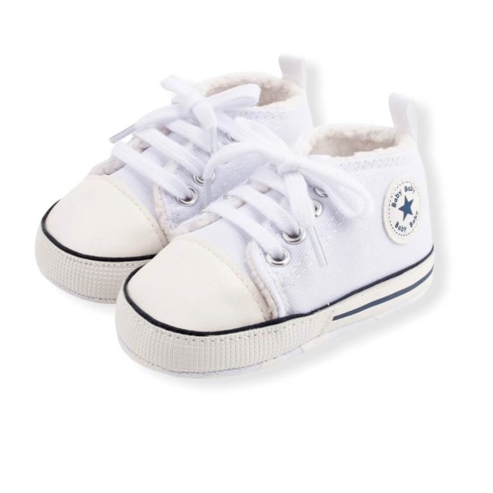 Baby Pre Walker Shoes Fleece Lining Baby Star - White