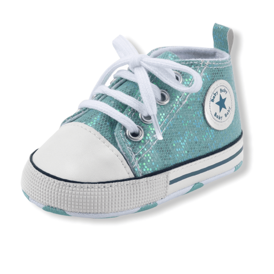 Baby Pre Walker Shoes Glitter Baby Star Green Baby Pre Walker Shoes Glitter Baby Star Green