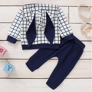 Baby Rabbit Ear Check Set - Blue