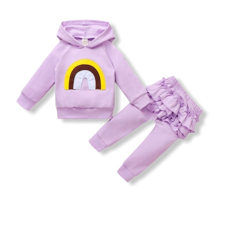 Baby Rainbow Casual Set - Purple