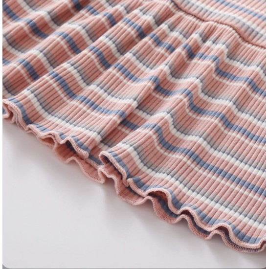 Baby Ribbed Set Stripes - Pink